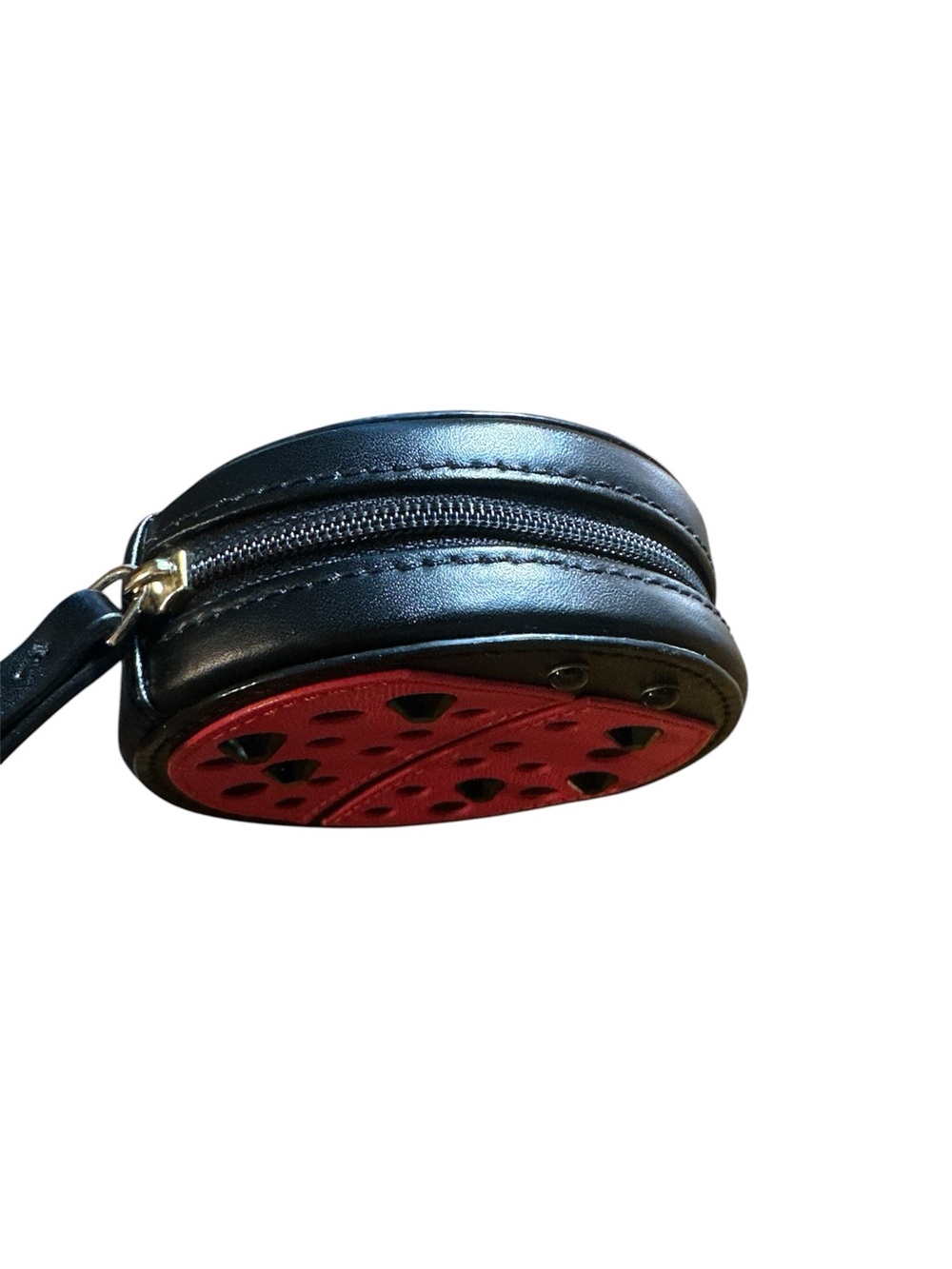 kate spade Red and black studded round coin pouch - Picture 3 of 4